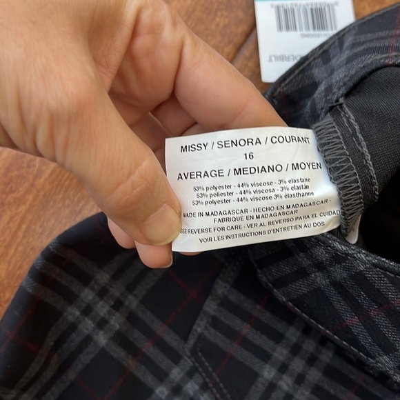 NWT Gloria Vanderbilt Plaid Size 16 Slim pants - Picture 13 of 15